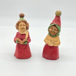 Tom Clark Gnomes Carol and Joy Christmas Caroler Figurines Set of 2 Resin 4"